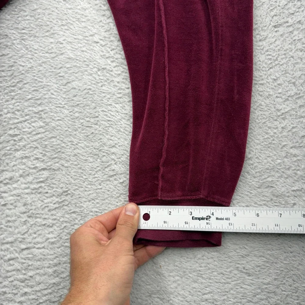 Polo Ralph Lauren Mens Burgundy Velour Joggers Tapered Sweatpants Size M